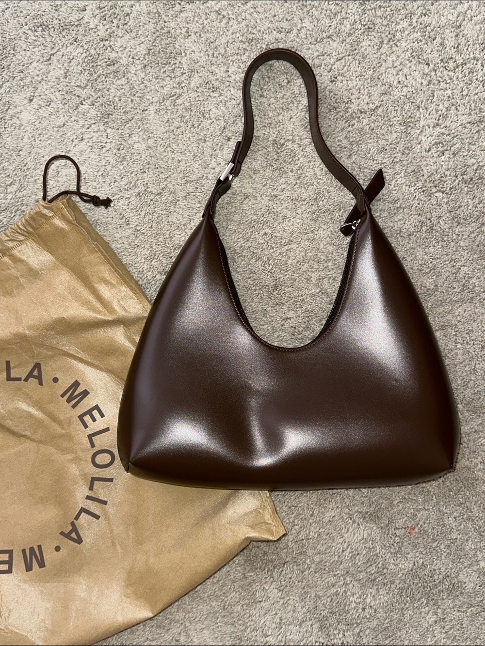 Brown Crescent Shoulder Bag